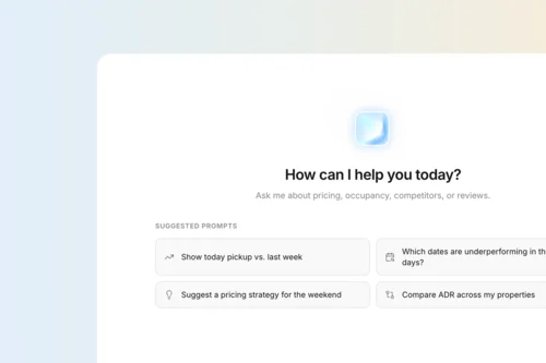 Un RMS con agente IA? Brainy presenta Eddie. Schermata di un assistente AI con suggerimenti per analisi alberghiere